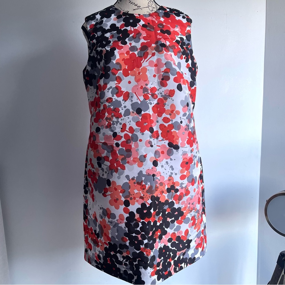 RED Valentino Floral Silk Paint Splatter Sheath Dress